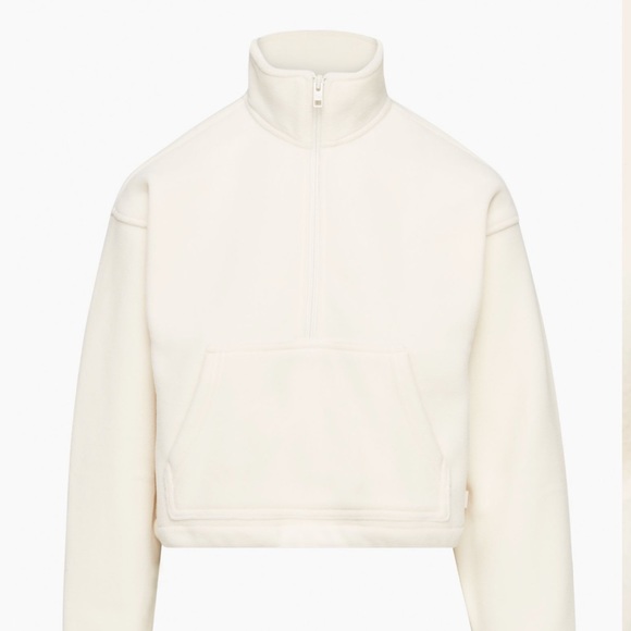Aritzia Tna Polar Half Zip Sweater Whisper White - Picture 12 of 15
